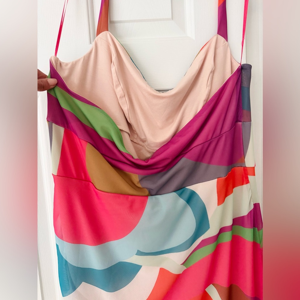Anthropologie Multicolor Abstract Print Midi Dress - Picture 14 of 15